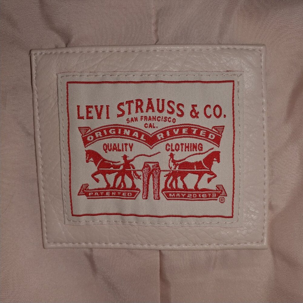 Levi's: Pink Faux Leather Moto Jacket W/Knit Hood - Women's Size Small - NWOT - Picture 9 of 11